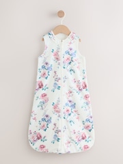 White Floral 1 Tog Sleeveless Baby Sleepbag - Image 1 of 7
