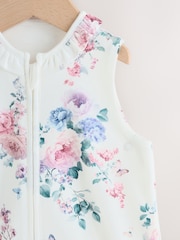 White Floral 1 Tog Sleeveless Baby Sleepbag - Image 7 of 7