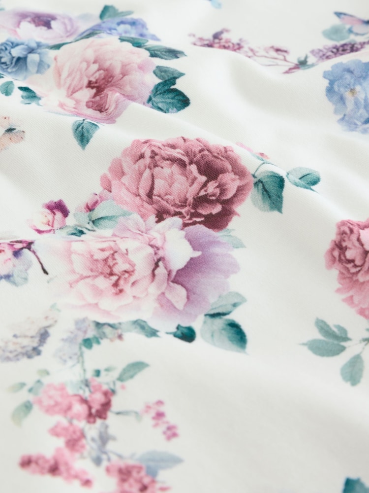 White Floral 1 Tog Sleeveless Baby Sleep Bag - Image 9 of 9