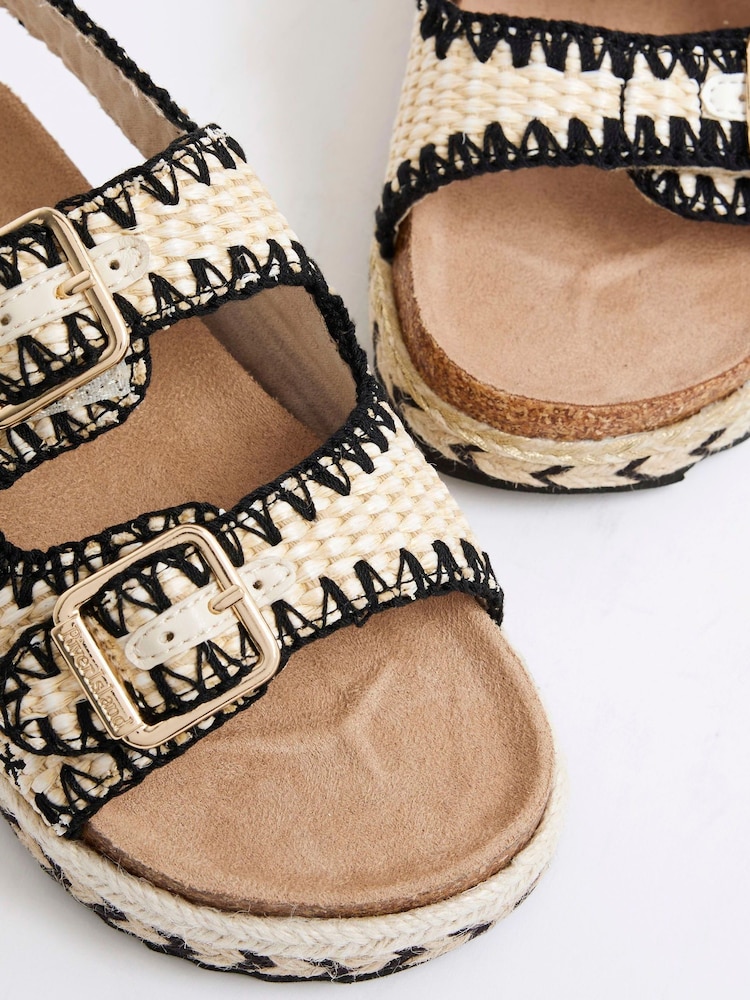 River Island Brown Mono Whipstitch Footbed Sandals - Image 4 of 4 River Island Brown Mono Whipstitch Footbed Sandals - Image 4 of 4
