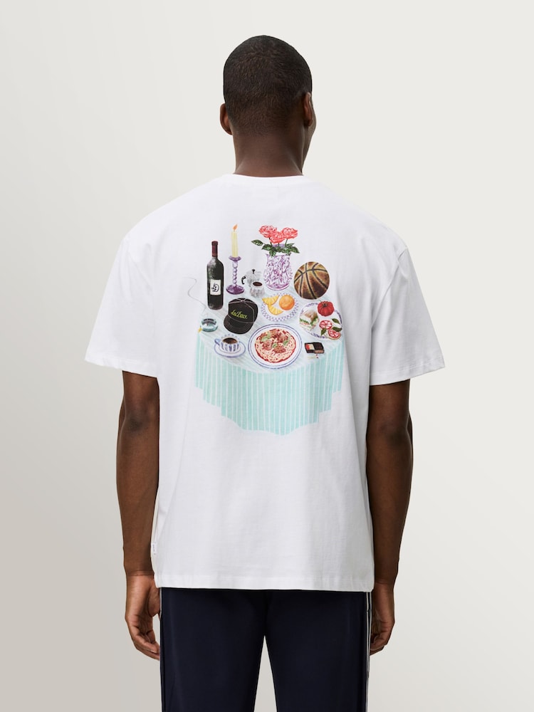 Les Deux White Cole Table T-Shirt - Image 1 of 5 Les Deux White Cole Table T-Shirt - Image 1 of 5