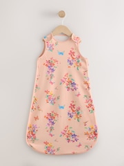 Pink Peach Floral 0.5 Tog Sleeveless Baby Sleep Bag - Image 1 of 6