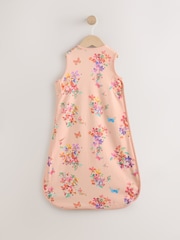 Pink Peach Floral 0.5 Tog Sleeveless Baby Sleep Bag - Image 2 of 6