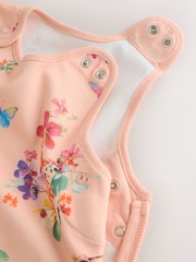 Pink Peach Floral 0.5 Tog Sleeveless Baby Sleep Bag - Image 3 of 6