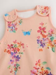 Pink Peach Floral 0.5 Tog Sleeveless Baby Sleep Bag - Image 4 of 6