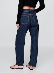 Gap Dark Indigo Blue High Rise Barrel Jeans - Image 3 of 8