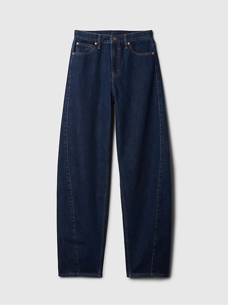 Gap Dark Indigo Blue High Waisted Barrel Jeans - Image 6 of 6