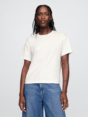 Gap White Supima® Cotton Relaxed T-Shirt - Image 1 of 5