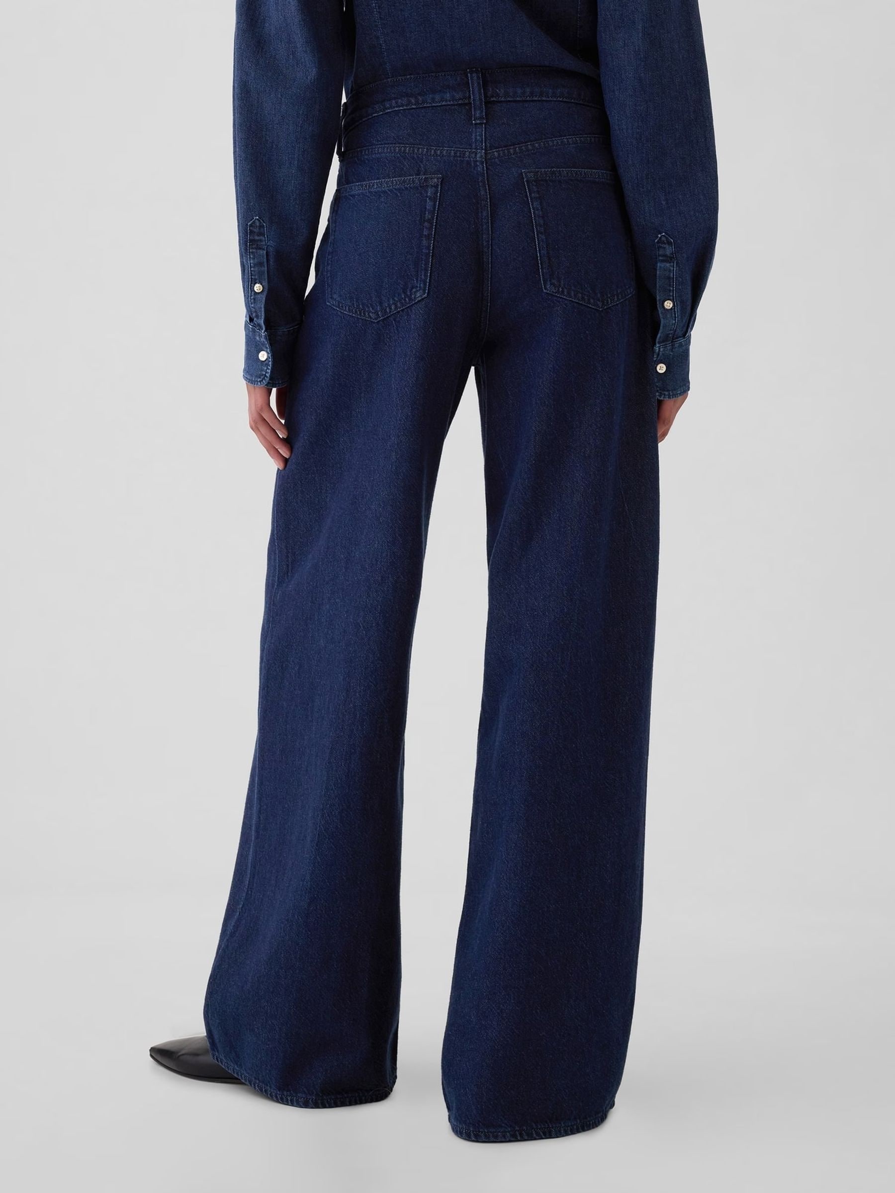 Buy Gap Dark Indigo Blue Mid Rise Ultra Soft Baggy Jeans from Next