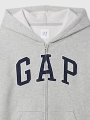 Gris - Sweat à capuche Gap zippé à logo décontracté (4-13ans) - Image 6 de 6