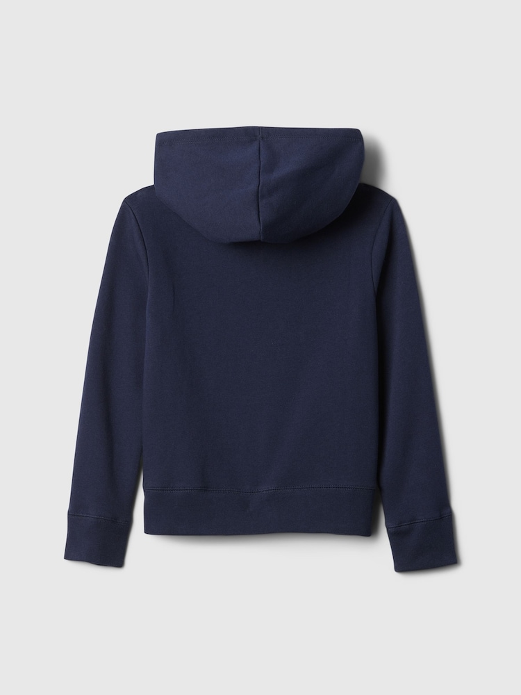 Gap Navy Blue Relaxed Full Zip Logo Hoodie (4-13yrs) - Image 2 of 3