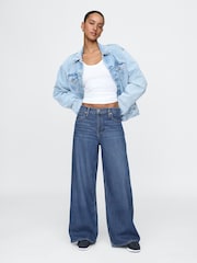 Gap Blue Mid Waisted UltraSoft Baggy Jeans - Image 1 of 9