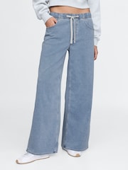 Gap Light Wash Blue Mid Rise Knit Easy Baggy Jeans - Image 1 of 8