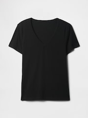 Gap Black V-Neck Favourite Cotton Short Sleeve T-Shirt - Image 5 of 5