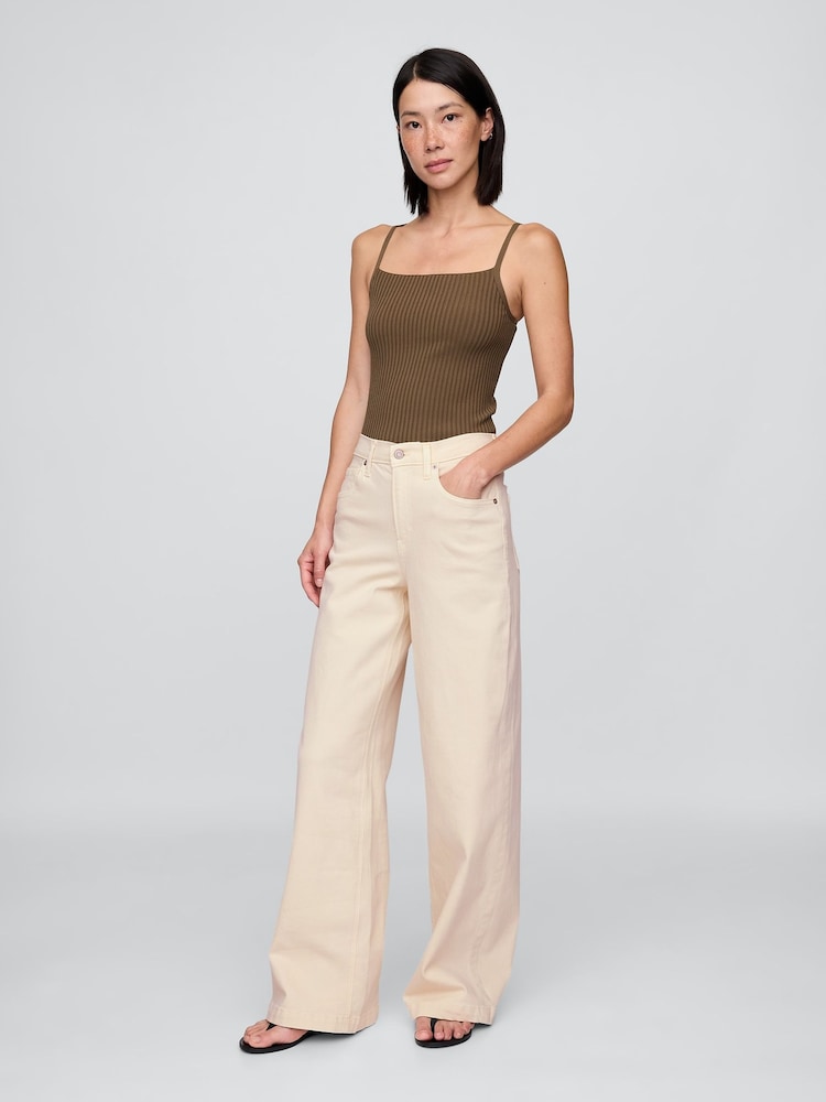 Gap Black High Waisted Stride Wide-Leg Jeans - Image 1 of 8