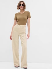 Gap Black High Waisted Stride Wide-Leg Jeans - Image 5 of 8