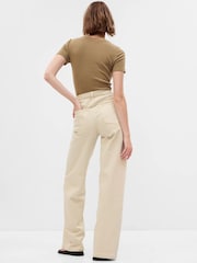 Gap Black High Waisted Stride Wide-Leg Jeans - Image 6 of 8