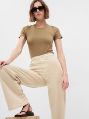 Gap Black High Waisted Stride Wide-Leg Jeans - Image 7 of 8