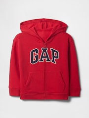 Gap Red Zip Up Relaxed Logo Zip Hoodie (6mths-5yrs) - Image 6 of 8