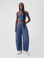 Gap Blue High Waisted Horseshoe Jeans - Image 5 of 7