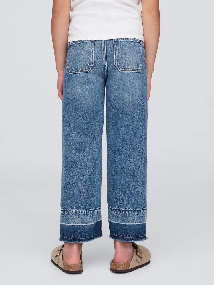 Gap Blue High Rise Stride Wide-Leg Ankle Jeans (5-13yrs) - Image 2 of 5 Gap Blue High Rise Stride Wide-Leg Ankle Jeans (5-13yrs) - Image 2 of 5