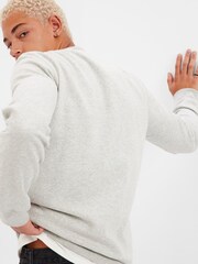 Gap Grey Logo Fleece Crew Neck Sweatshirt - Image 2 of 6