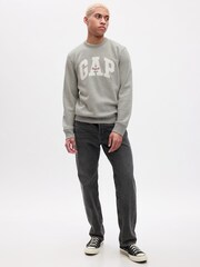 Gap Grey Logo Fleece Crew Neck Sweatshirt - Image 5 of 6