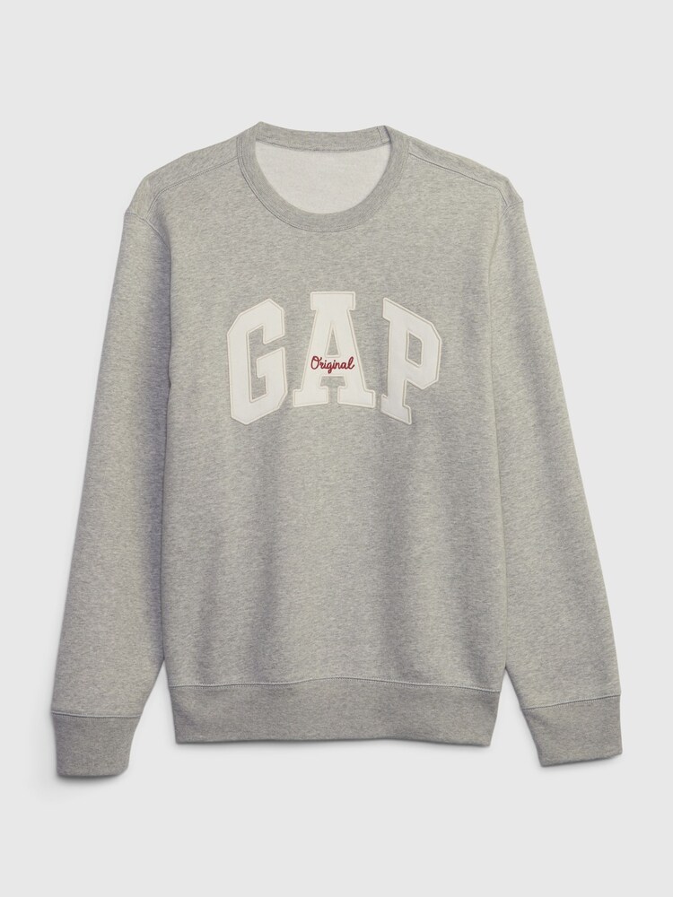 Gap Grey Logo Fleece Crew Neck Sweatshirt - Image 6 of 6