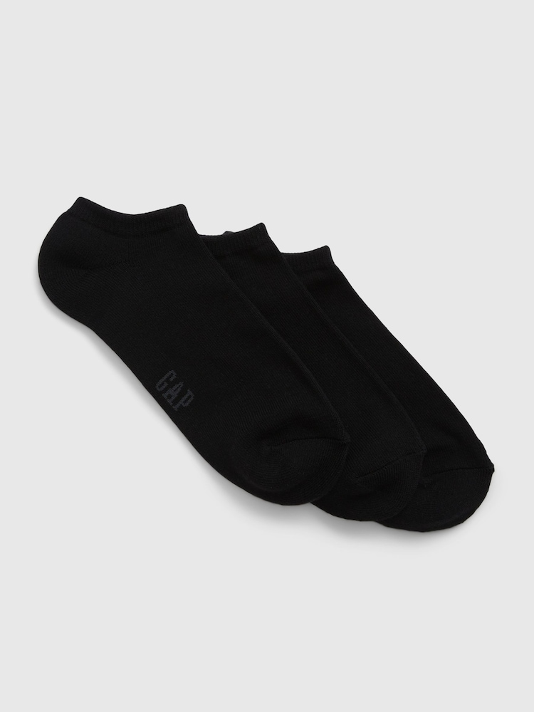 Gap Black Adults 3 Pack Basic Logo Ankle Socks - Image 1 of 1 Gap Black Adults 3 Pack Basic Logo Ankle Socks - Image 1 of 1