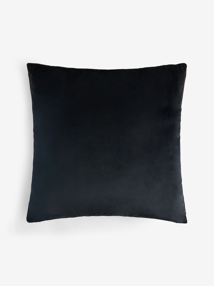 Monochrome 59 x 59cm Orson Cut Velvet Cushion - Image 2 of 2 Monochrome 59 x 59cm Orson Cut Velvet Cushion - Image 2 of 2
