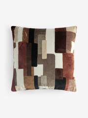 Black/White 43 x 43cm Orson Cut Velvet Cushion - Image 1 of 2