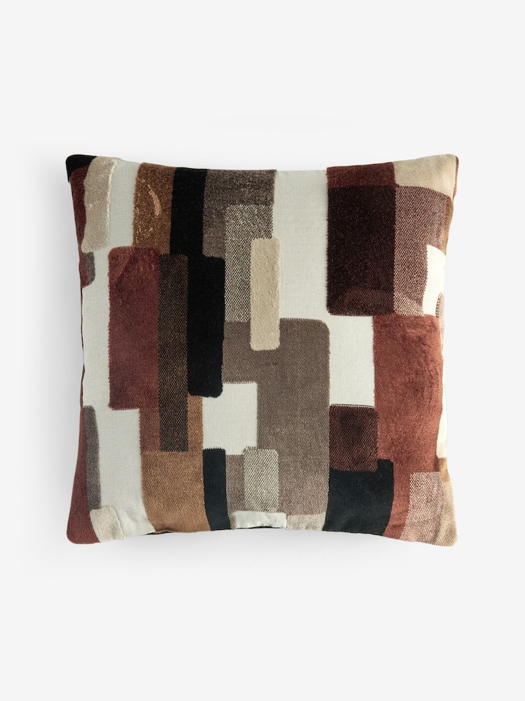Black/White 43 x 43cm Orson Cut Velvet Cushion - Image 1 of 2 Black/White 43 x 43cm Orson Cut Velvet Cushion - Image 1 of 2