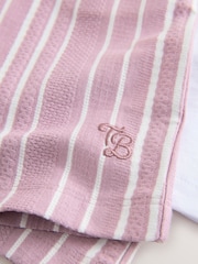 Baker by Ted Baker Pink Textured Striped Shirt, T-Shirt and Shorts Set - Image 6 of 7