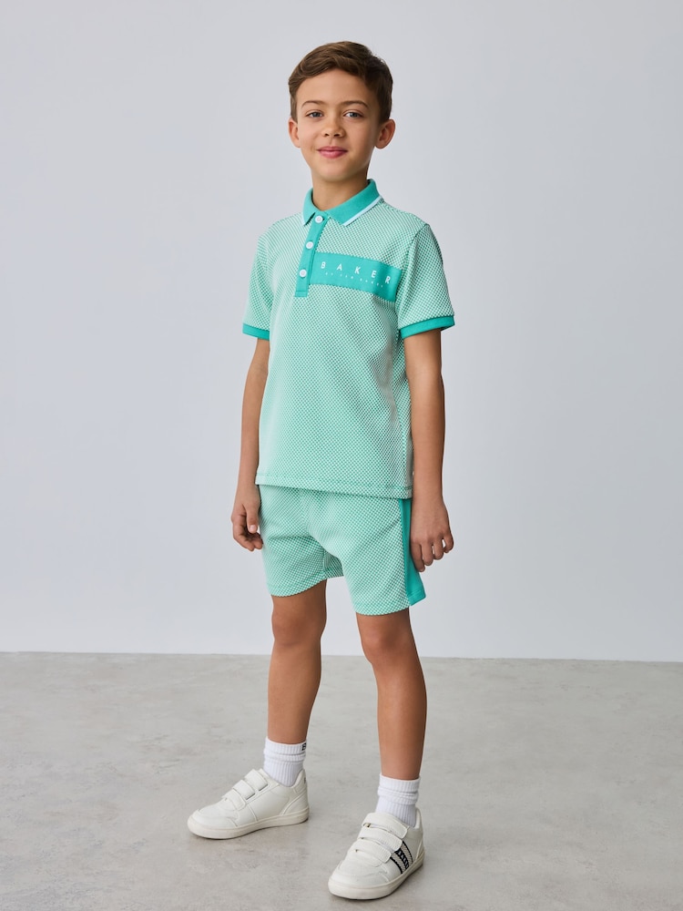 أخضر - طقم من قميص بولو مزركش وشورت من Baker By Ted Baker - صورة 2 من 15