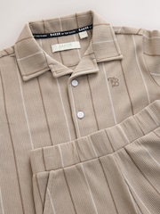 Baker by Ted Baker Stripe Brown Shirt and Shorts Set - Image 10 of 11