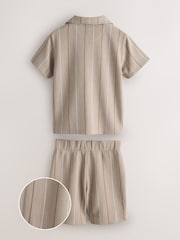 Baker by Ted Baker Stripe Brown Shirt and Shorts Set - Image 8 of 11