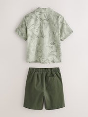 Baker by Ted Baker 3 Piece Green Shirt T-Shirt and Shorts Set - Image 2 of 10