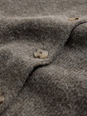 The Set 3 Pack Knitted Button Down T-Shirts With Wool Brown Marl/Neutral/cream - Image 6 of 6