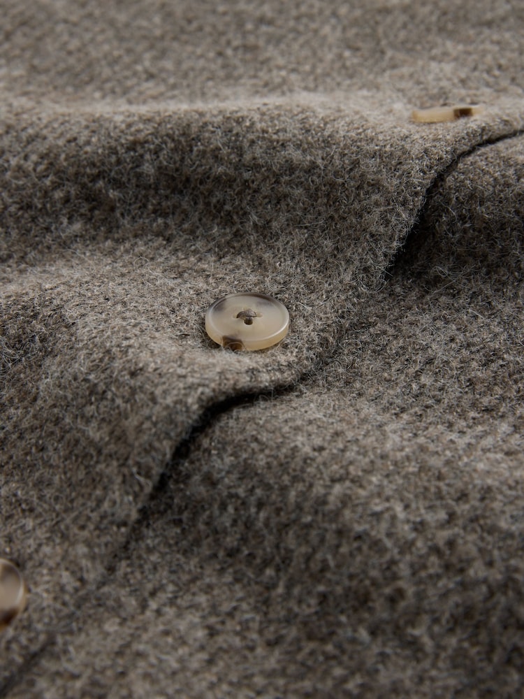 The Set 3 Pack Knitted Button Down T-Shirts With Wool Brown Marl/Neutral/cream - Image 6 of 6 The Set 3 Pack Knitted Button Down T-Shirts With Wool Brown Marl/Neutral/cream - Image 6 of 6