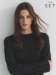 The Set 3 Pack Fine Knitted Crew Neck Jumpers Black/Brown/Neutral - Image 13 of 15
