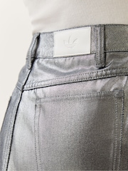 adidas Originals Grey 3 Stripes Denim Skirt - Image 5 of 6