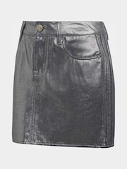 adidas Originals Grey 3 Stripes Denim Skirt - Image 6 of 6