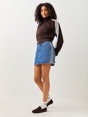 adidas Originals Blue 3 Stripes Denim Skirt - Image 1 of 6