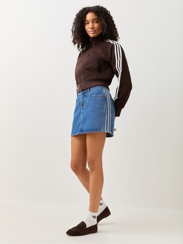 adidas Originals Blue 3 Stripes Denim Skirt - Image 1 of 6