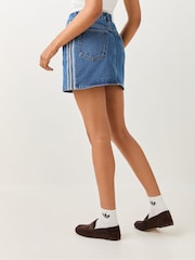adidas Originals Blue 3 Stripes Denim Skirt - Image 3 of 6