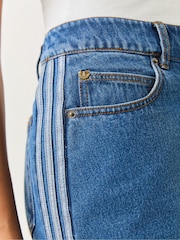 adidas Originals Blue 3 Stripes Denim Skirt - Image 4 of 6