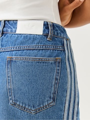 adidas Originals Blue 3 Stripes Denim Skirt - Image 5 of 6