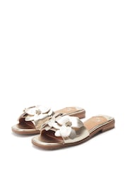 Moda in Pelle Red Laleh Flower Detail Flat Mules - Image 2 of 4