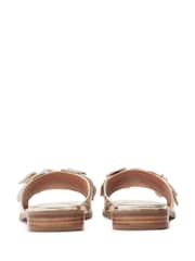 Moda in Pelle Red Laleh Flower Detail Flat Mules - Image 3 of 4