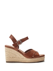 Marrón - Moda in Pelle Jasminium Cross-Over Jute Wedges - Imagen 1 de 4